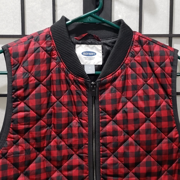 Old Navy Buffalo Plaid Zip Up Vest - Picture 2 of 4